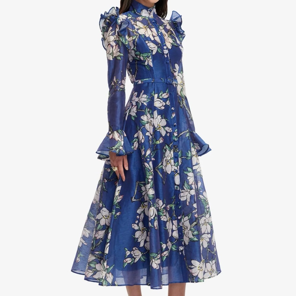 Brand New- Leo Lin Katrina Butterfly Sleeve Midi Dress 💙✨ - Picture 2 of 14